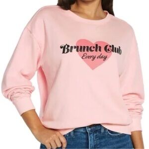 NWT Wildfox Brunch Club Pink Sweatshirt Size Medium
